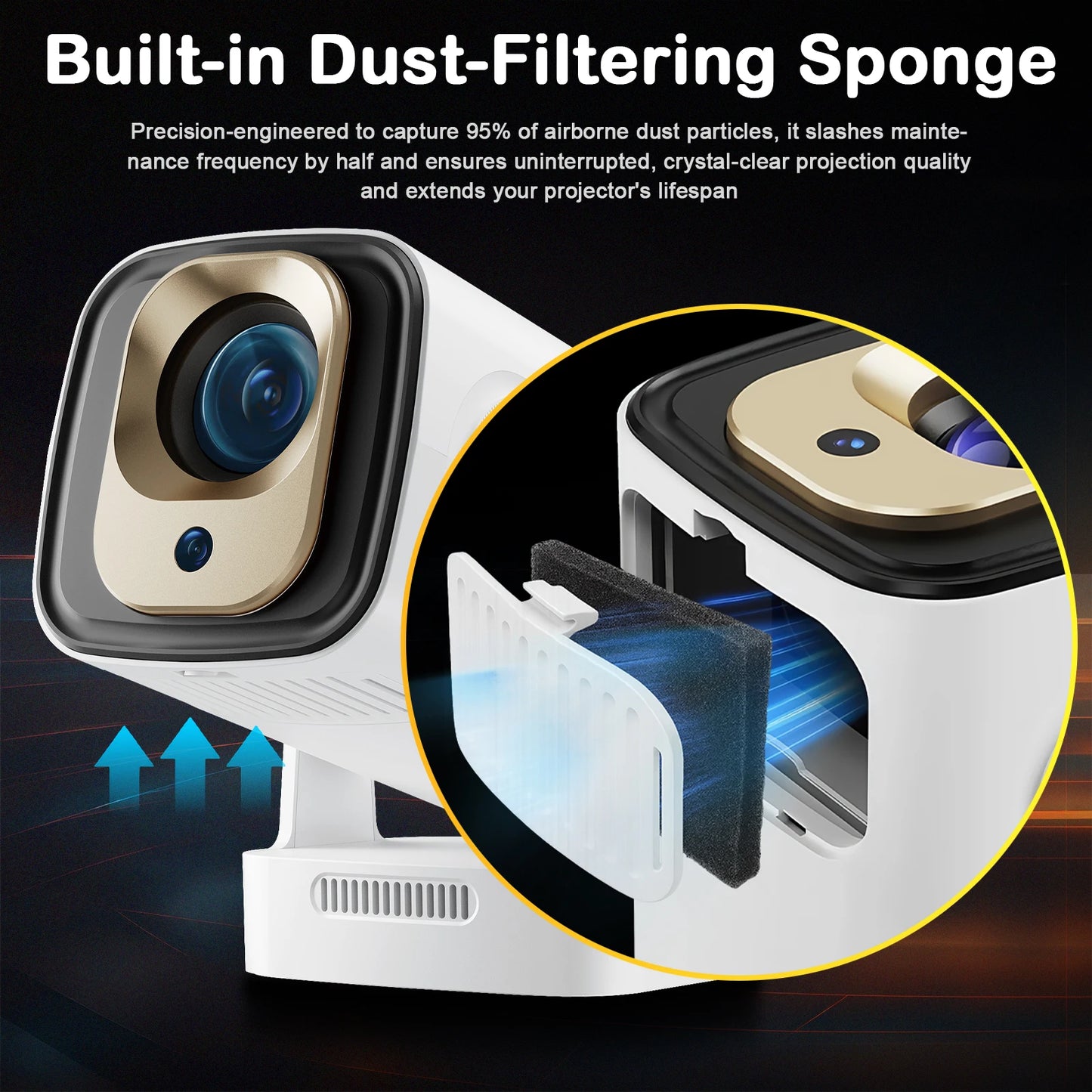 4K Smart Android Home Projector with 4K Support & Wireless Streaming