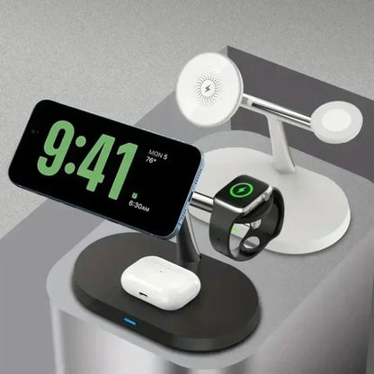 3-in-1 Magnetic Wireless Charging Dock with Fast Charging & Adjustable Stand