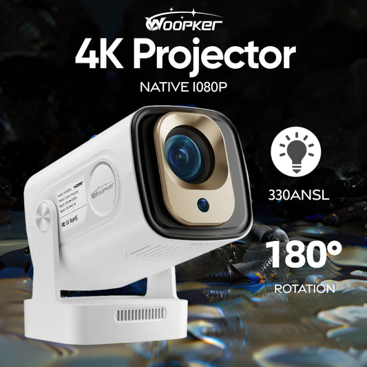 Woopker HY260 PRO 4K Native 1080P Projector Android 11 330ANSI Dual Wifi BT5.4 Google Voice Control Ultra Short Throw Projector