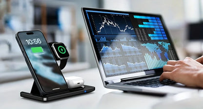 3-in-1 Wireless Charging Station with 30W Fast Charging & Foldable Stand