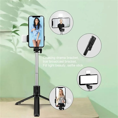 3-in-1 Selfie Stick Tripod with Bluetooth Remote & LED Fill Light